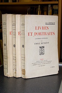 livre ancien - Livres et portraits (Courrier littéraire). La critique (3 volumes) Première, deuxième et troisième série. - Henriot Émile