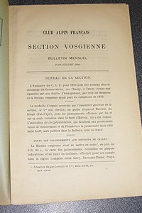 Club Alpin Français. Bulletin de la Section Vosgienne, treizième année, n° 5, juin-juillet 1894