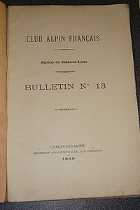 Club Alpin Français, Section de Saône-et-Loire, bulletin n° 13, 1889