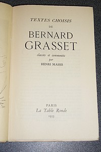 Textes choisis de Bernard Grasset