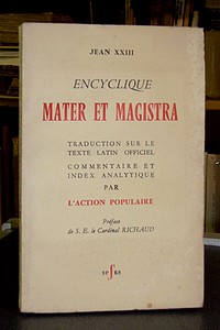 Encyclique Mater et Magistra - Jean XXIII