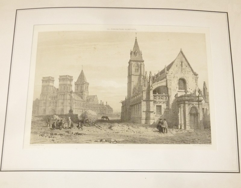 livre ancien - Abbaye aux Dames et Église St Gilles à Caen (lithographie) - Benoist, Félix