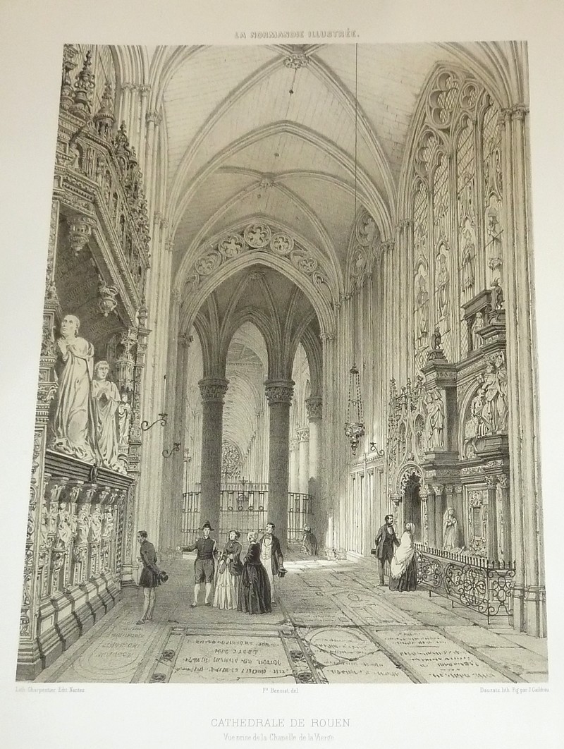 Cathédrale de Rouen, vue prise de la Chapelle de la Vierge (Lithographie)