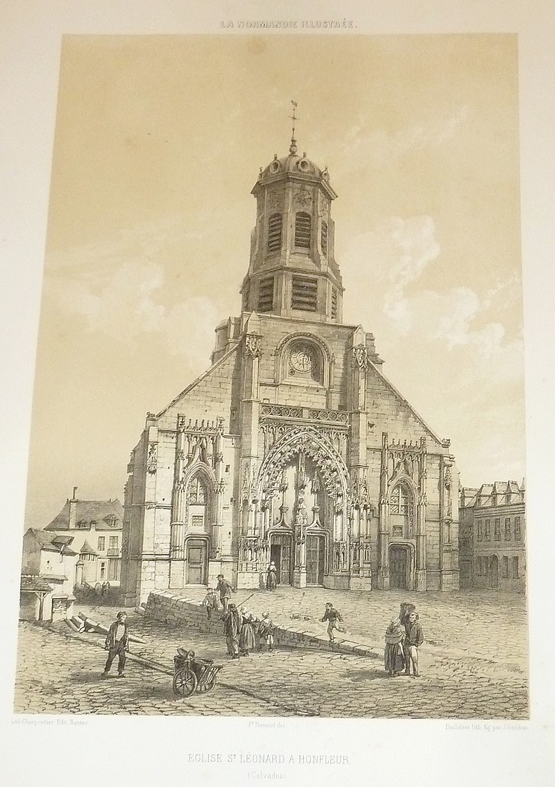 Église St Léonard à Honfleur (Calvados) (Lithographie)