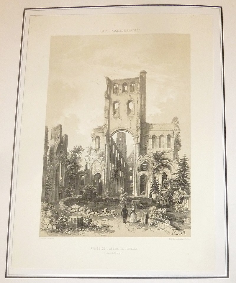 Ruines de l'Abbaye de Jumièges (Seine-Inférieure) (Lithographie) - Benoist, Félix