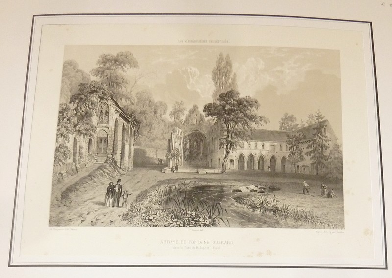 Abbaye de Fontaine Guerard, dans le Parc de Radepont (Eure) (Lithographie)
