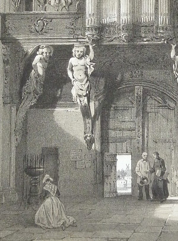 Intérieur de la Cathédrale d'Angers (Lithographie)