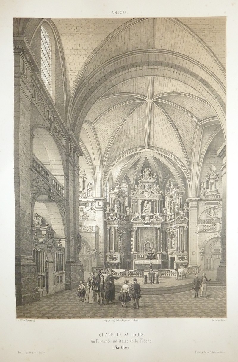 Chapelle St Louis au Prytanée militaire de la Flêche (Sarthe) (Lithographie)