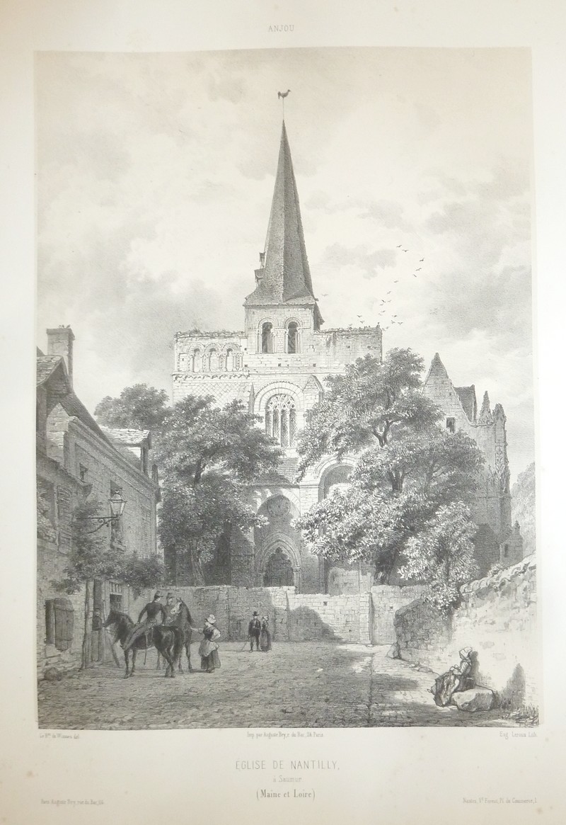 Église de Nantilly à Saumur (Maine et Loire) (Lithographie)