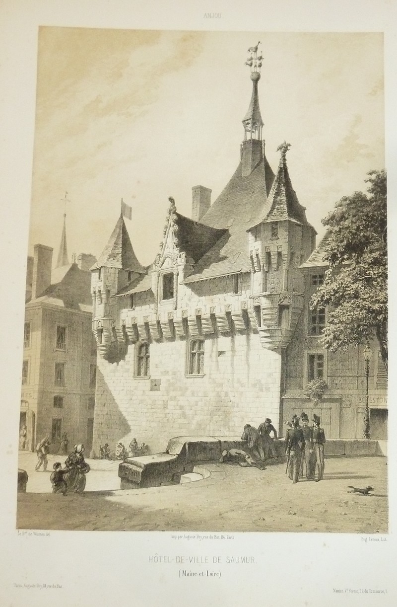 Hôtel de Ville de Saumur (Maine et Loire) (Lithographie)
