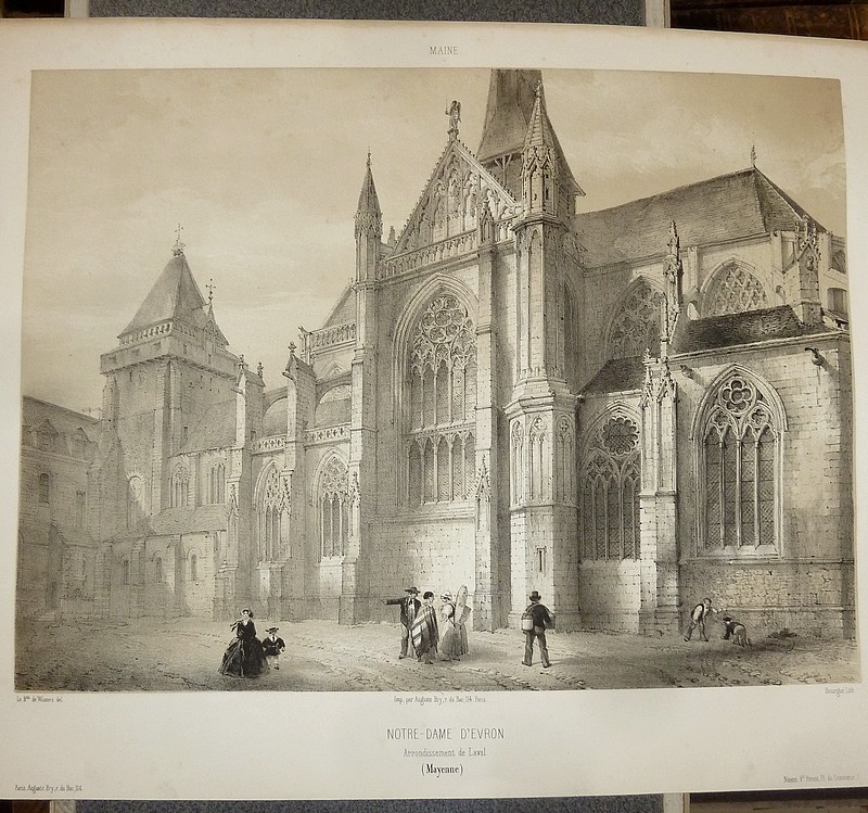 Notre-Dame d'Evron, arrondissement de Laval (Mayenne) (Lithographie)