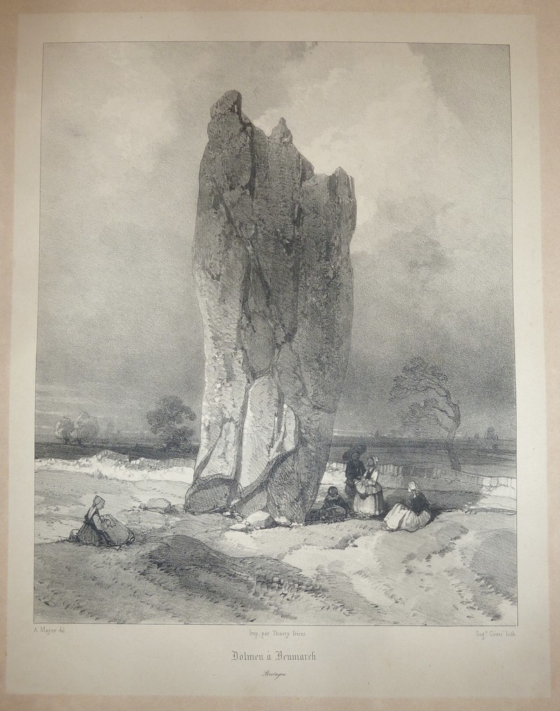 livre ancien - Dolmen de Benmarch (Bretagne) (Lithographie) - Mayer, A.