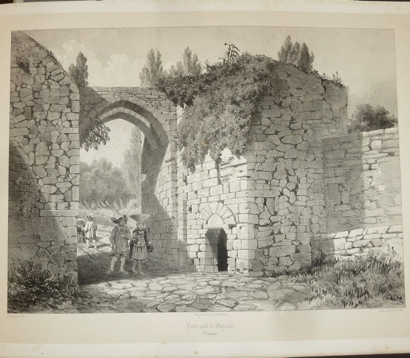 Porte nord de Guérande (Bretagne) (Lithographie)