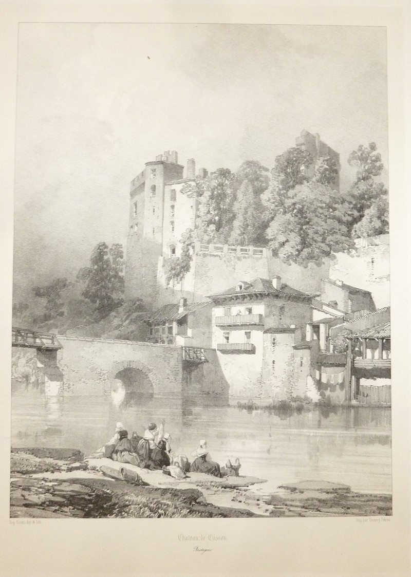 livre ancien - Château de Clisson (Bretagne) (Lithographie) - Cicéri, Eugène