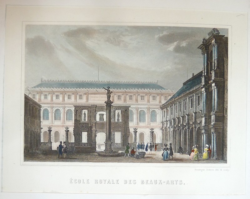 École Royale des Beaux-Arts (Gravure aquarellée)