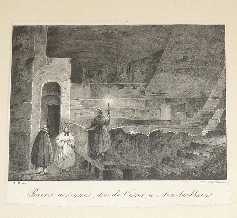 Bains antiques, dits de César, à Aix-les-Bains (Lithographie)