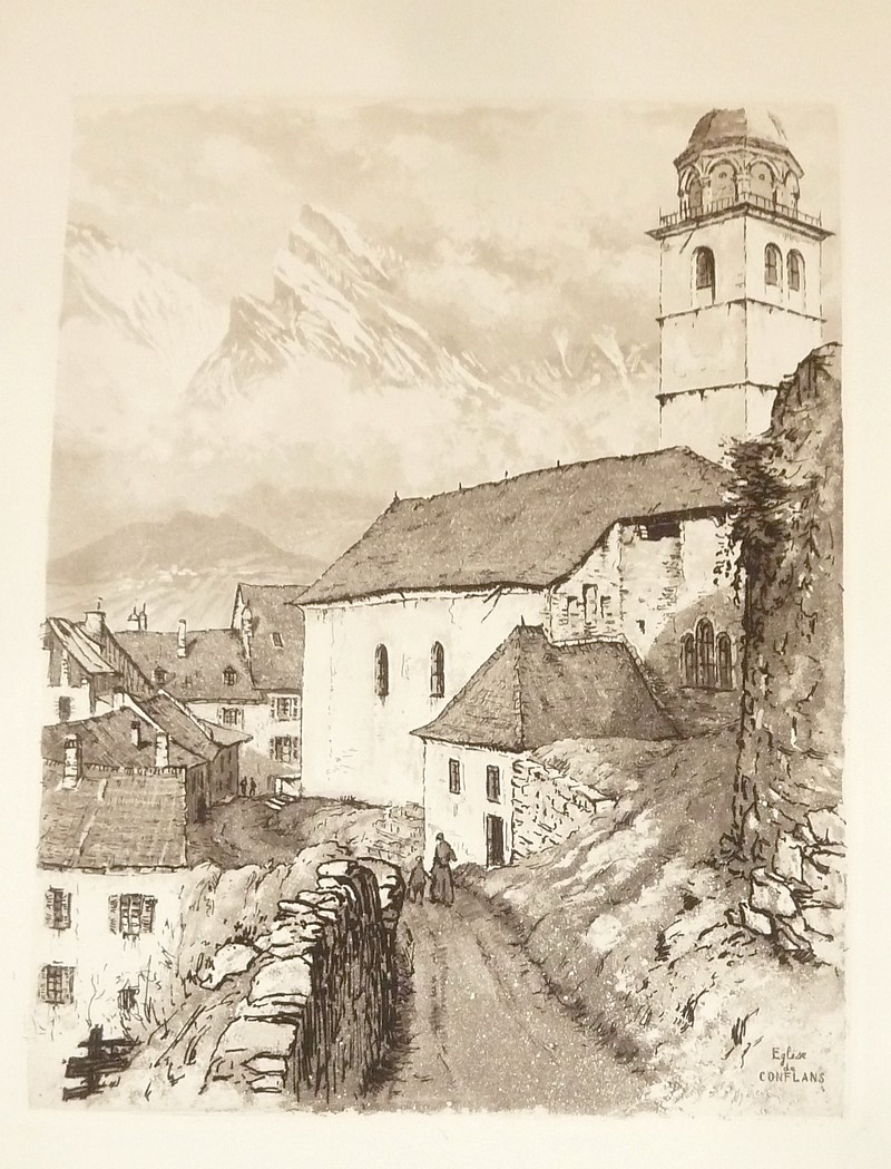 livre ancien - Église de Conflans (eau-forte) - Drevet, Joanny