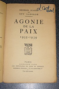 Agonie de la Paix. 1935-1939