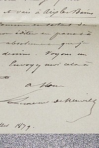 Lettre autographe signée et datée du 6 juillet 1879