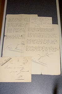 Deux poésies inédites autographes signées  et Carte de visite signée jointe - Rameau jean (de son vrai nom Laurent Labaigt)