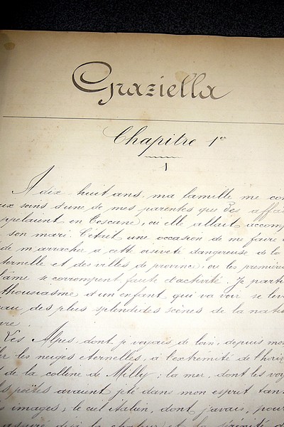Manuscrit autographe de « Graziella » - Lamartine, Alphonse de