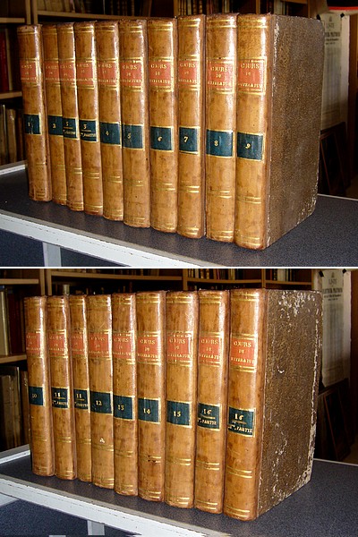 livre ancien - Lycée, ou Cours de littérature Ancienne et Moderne (en 19 volumes) - Laharpe, J.F.