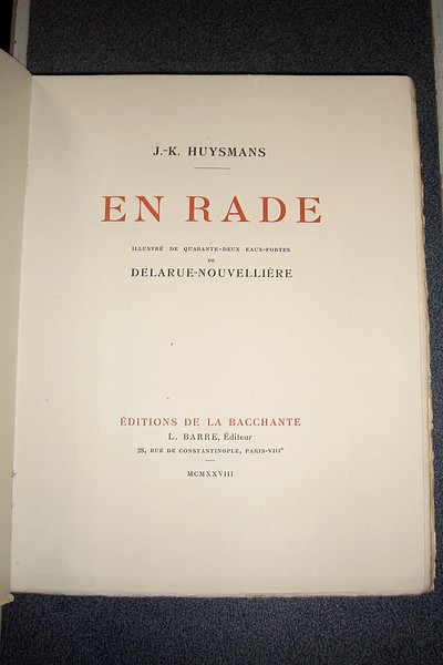 livre ancien - En rade - Huysmans, J.-K. & Delarue-Nouvellière