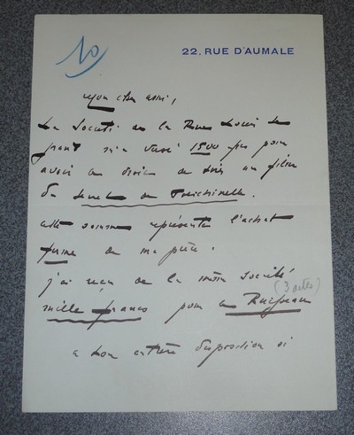 Lettre autographe signée, datée du 4 février 1914 - Wolff Pierre