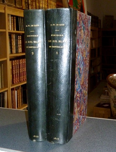 livre ancien - Histoire de Gil Blas de Santillane (2 volumes) - Le Sage (Lesage), Alain-René