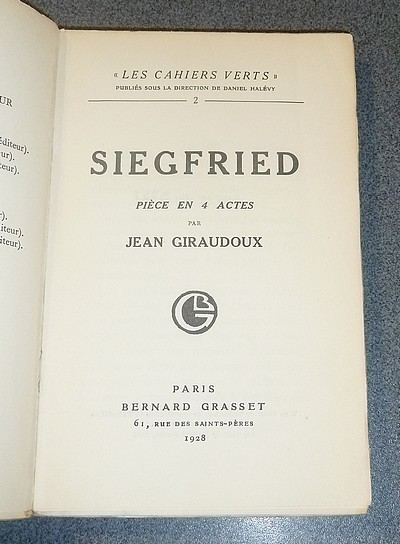 Siegfried, pièce en 4 actes