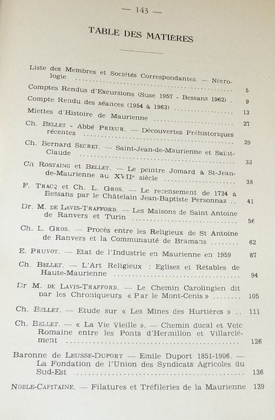 Société d'Histoire et d'Archéologie de Maurienne - Tome XV, 1964