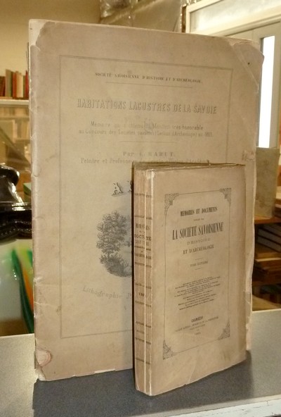 Habitations lacustres de la Savoie (2 volumes : 1 de texte + Album de lithographies) - Rabut, Laurent