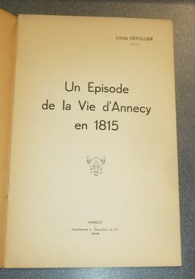 Un épisode de la vie d'Annecy en 1815