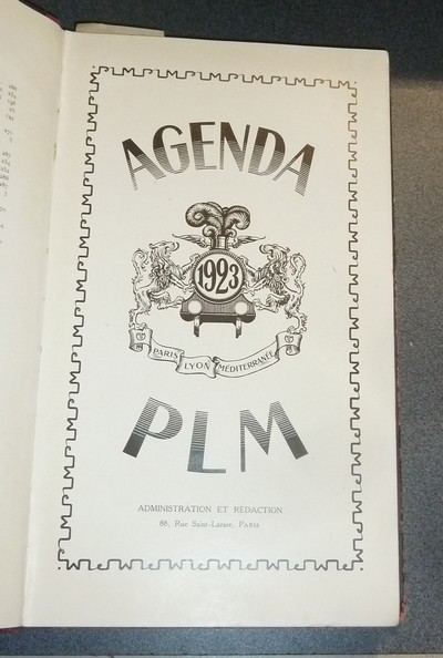 Agenda PLM 1923. Chemins de fer Paris-Lyon-Méditerranée (bien complet du supplément des 12 cartes postales)
