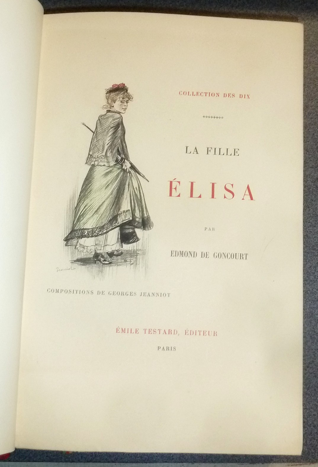 La fille Élisa (reliure en maroquin signée avec une triple suite des eaux-fortes)