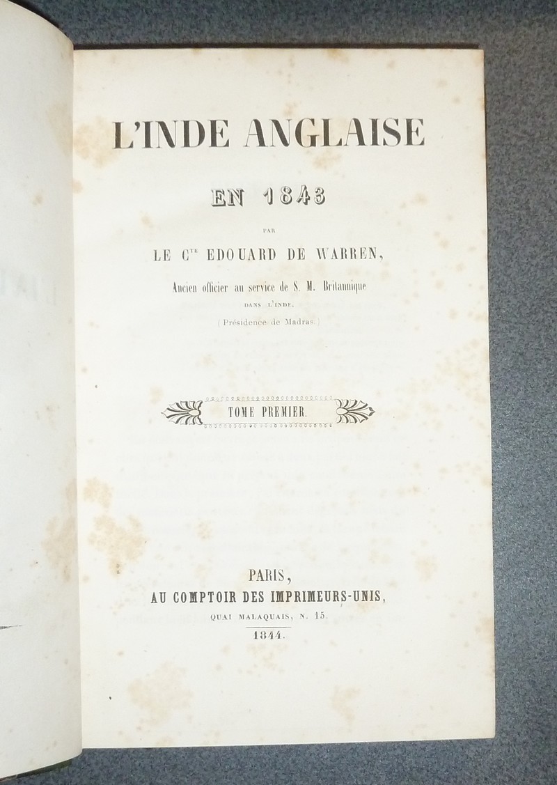L'Inde anglaise en 1843 (2 volumes)