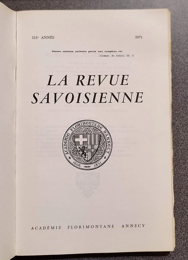 Revue Savoisienne, 1971, 111 ème année