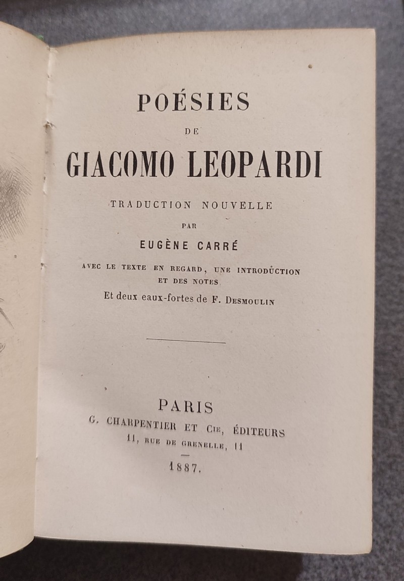 Poésies de Giacomo Leopardi
