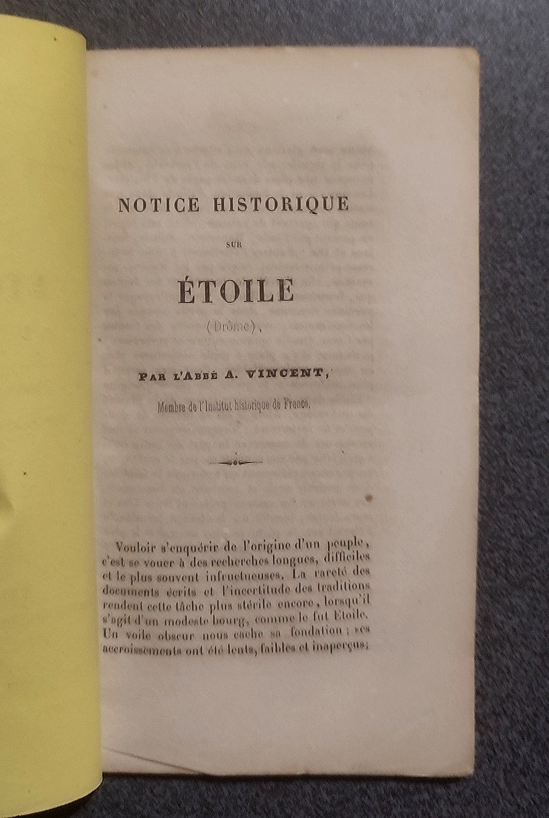 Notice historique sur Étoile (Drôme)