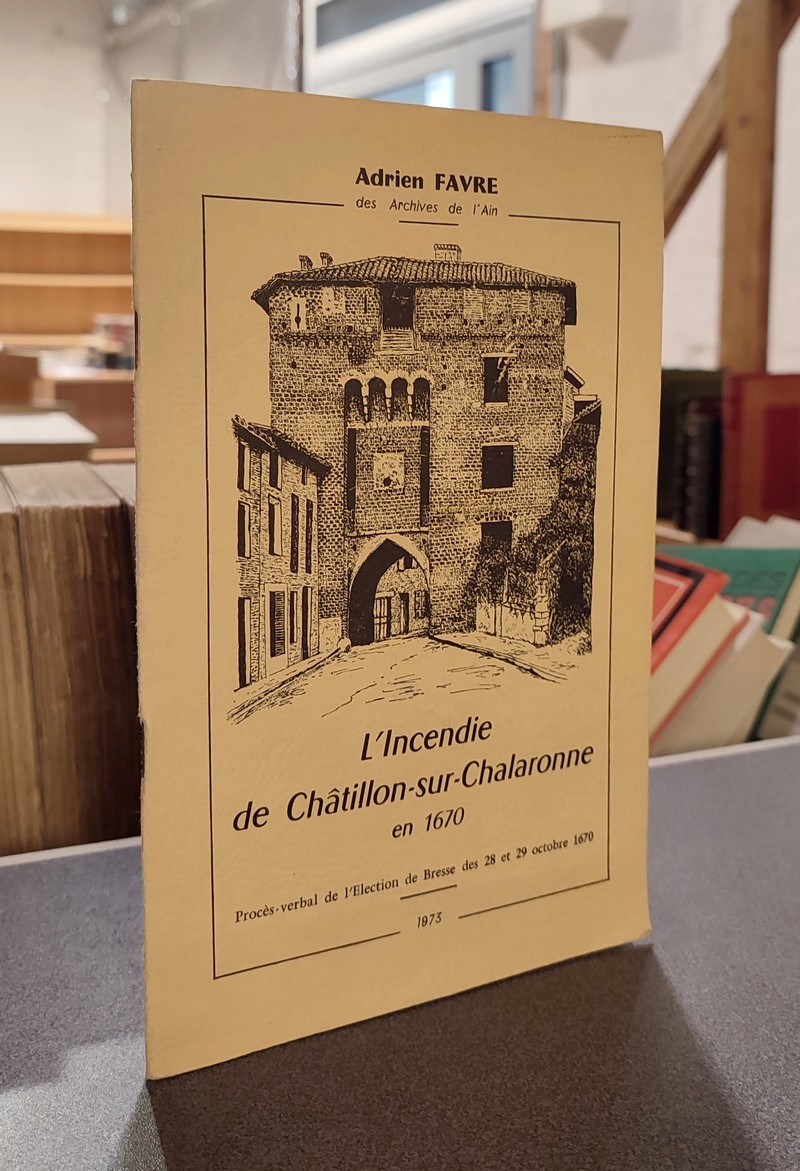 L'incendie de Châtillon-sur-Chalaronne en 1670. Procès verbal de l'élection de Bresse des 28 et 29 octobre 1670 - Favre, Adrien (des archives de l'Ain)