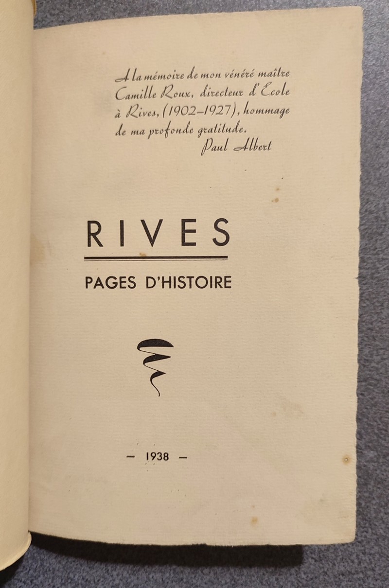 Rives, pages d'histoire
