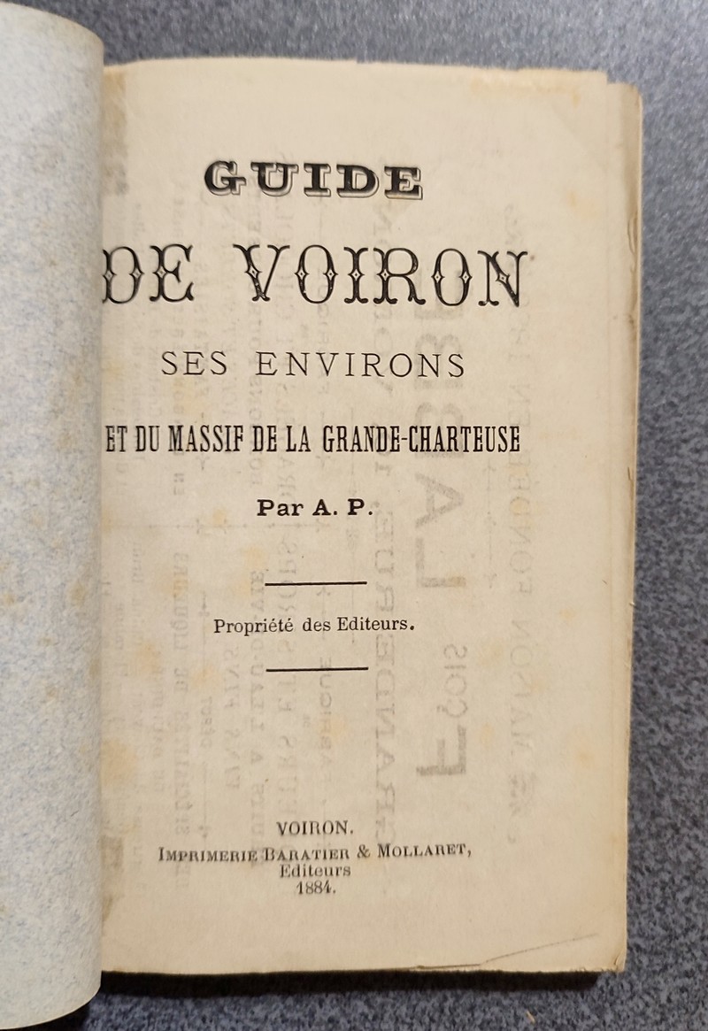 Guide de Voiron, ses environs et du Massif de la Grande Chartreuse