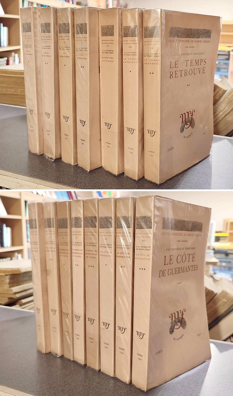 À la recherche du temps perdu (15 volumes NRF in octavo à la Gerbe) + Pastiches et mélanges (pour l'intégralité des oeuvres complètes) - Proust, Marcel