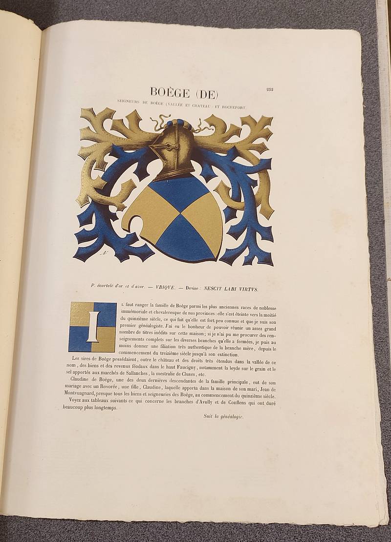 Armorial et Nobiliaire de l'Ancien Duché de Savoie (Tome I - livraison 14) - Foras, Le Cte E. Amédée de