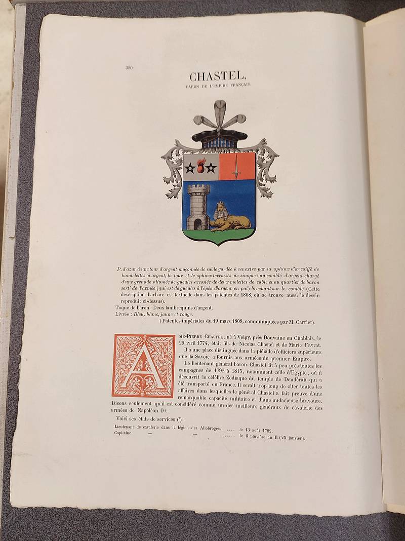 livre ancien - Armorial et Nobiliaire de l'Ancien Duché de Savoie (Tome I - livraison 23) - Foras, Le Cte E. Amédée de