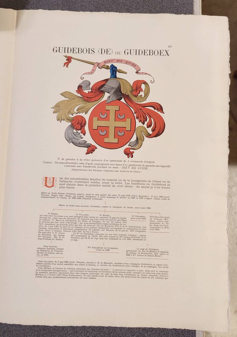 livre ancien - Armorial et Nobiliaire de l'Ancien Duché de Savoie (Tome III - livraison 12) - Foras, Le Cte E. Amédée de