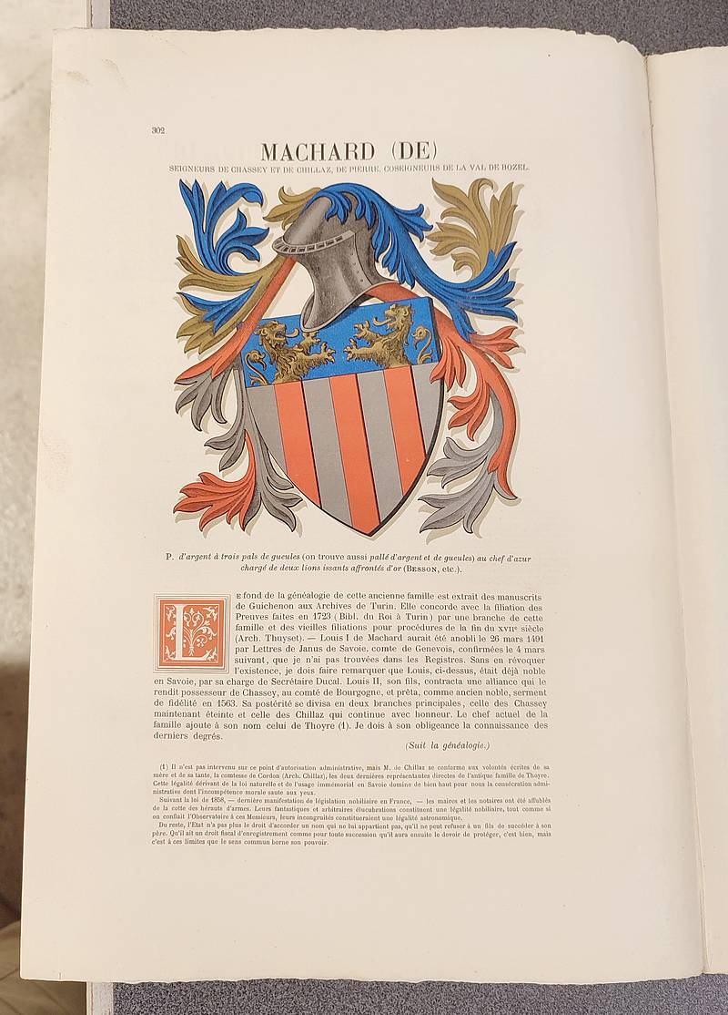 livre ancien - Armorial et Nobiliaire de l'Ancien Duché de Savoie (Tome III - livraison 20) - Foras, Le Cte E. Amédée de