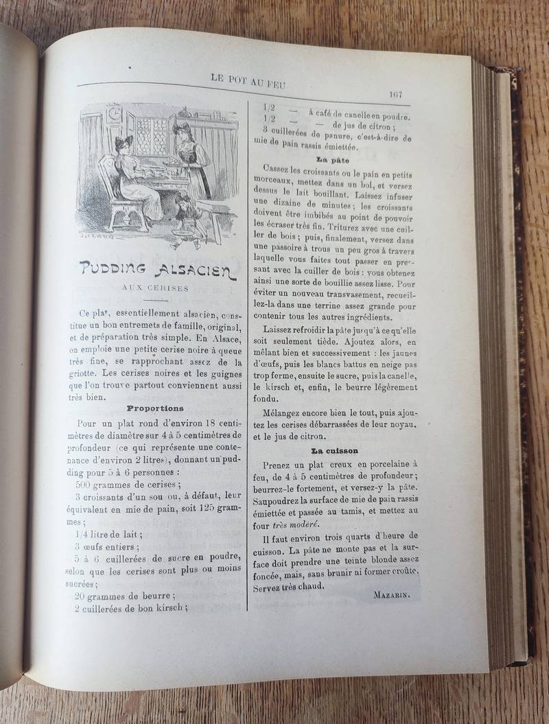 Le Pot au Feu 1899 (24 numéros reliés du 1 janvier 1899 au 15 décembre 1899) 7ème année. Journal de cuisine pratique et d'économie domestique