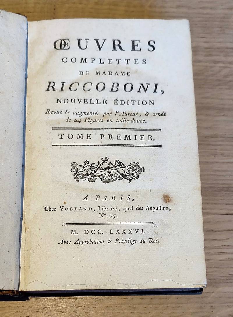 Oeuvres complètes de Madame Riccoboni (8 volumes), nouvelle édition, revue et augmentée par l'auteur & ornée de 24 figures en taille-douce
