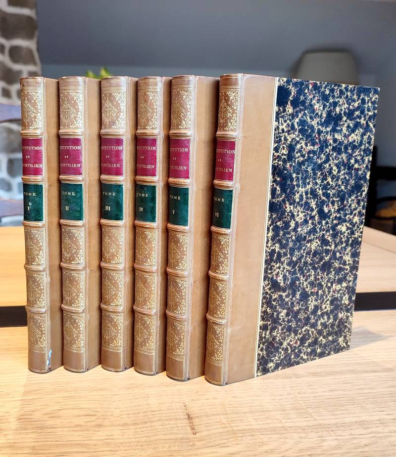 livre ancien - Institution oratoire de Quintilien (6 volumes en latin-français) - Quintilien (Traduction de Ouizille)